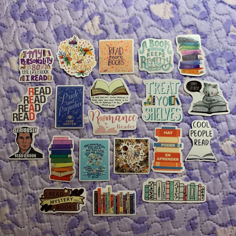5 BOOK RELATED STICKERS! 📚