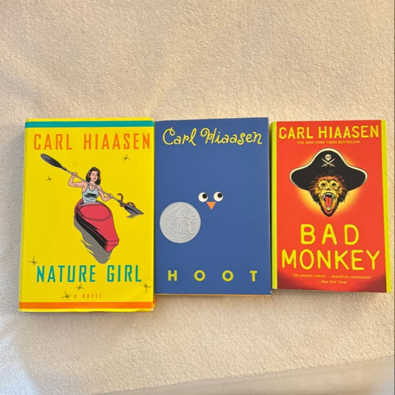 Carl Hiaasen Bundle: Nature Girl, Hoot & Bad Monkey