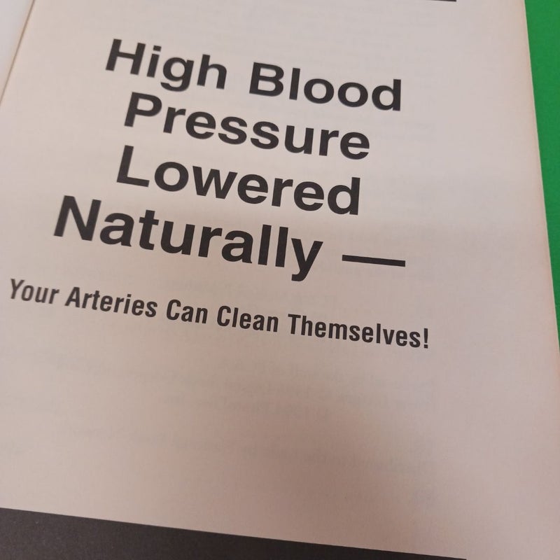 High Blood Pressure  Lowered  Naturally 