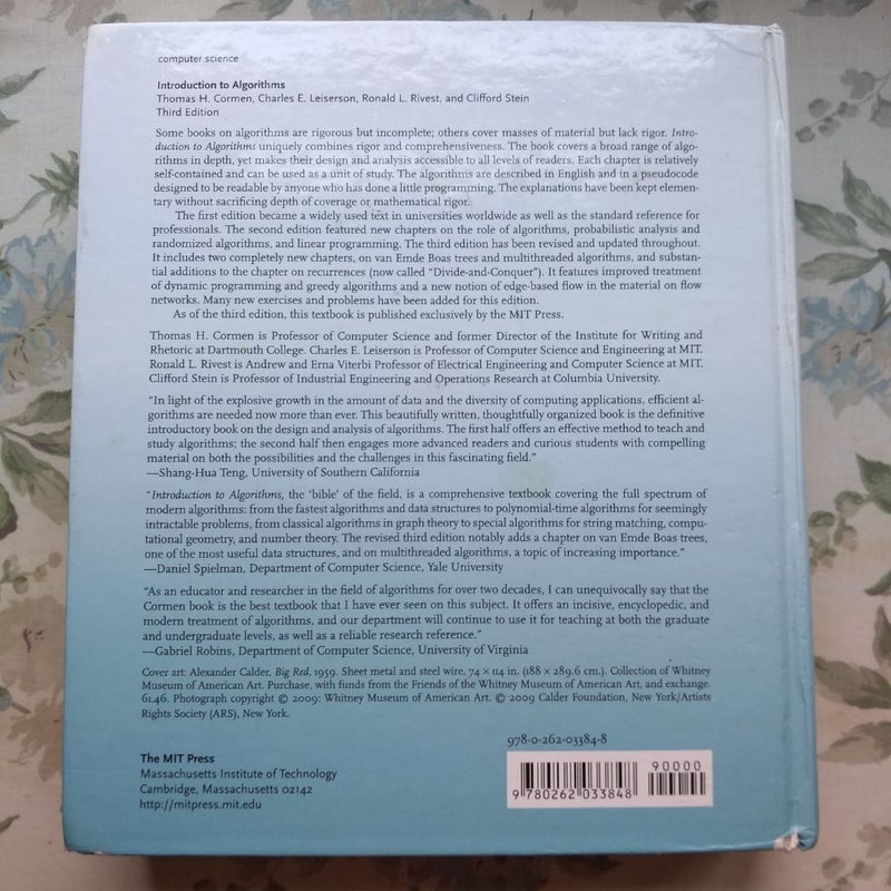Introduction to Algorithms, Third Edition by Thomas H. Cormen, Charles ...
