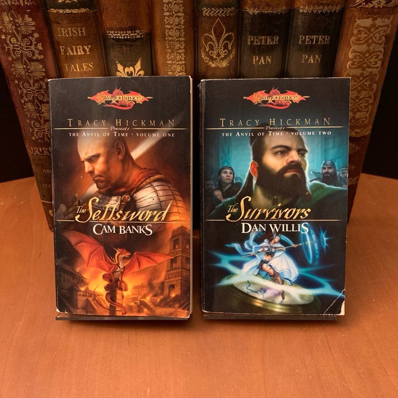 DragonLance: The Anvil of Time 1 & 2: The Sellsword, The Survivors, First Edition First Printing