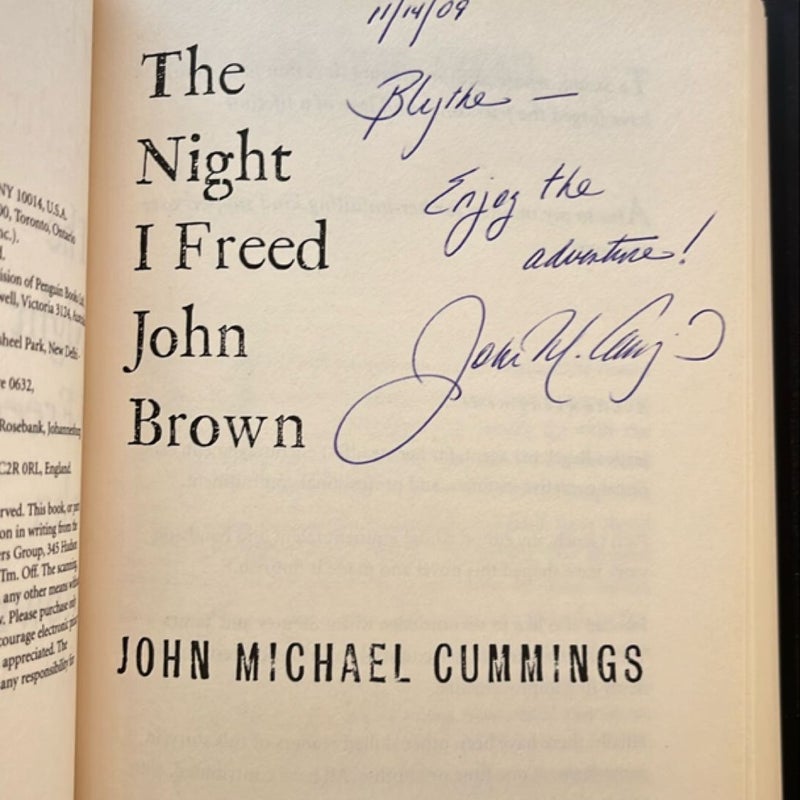 The Night I Freed John Brown, signed by author