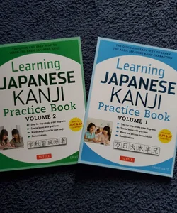 Learning Japanese Kanji Practice Book Volume 1 and Volume 2