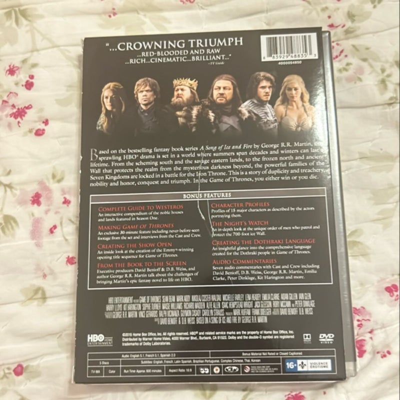 Game of thrones season 1 dvd