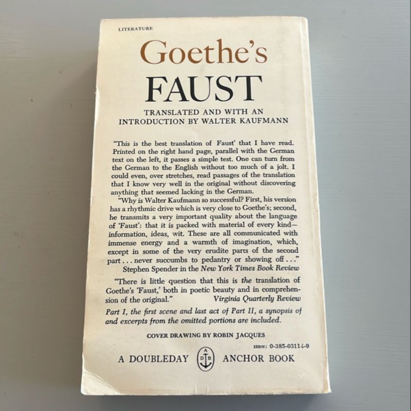 Goethe's Faust by Johann Wolfgang von Goethe; Walter Kaufmann ...