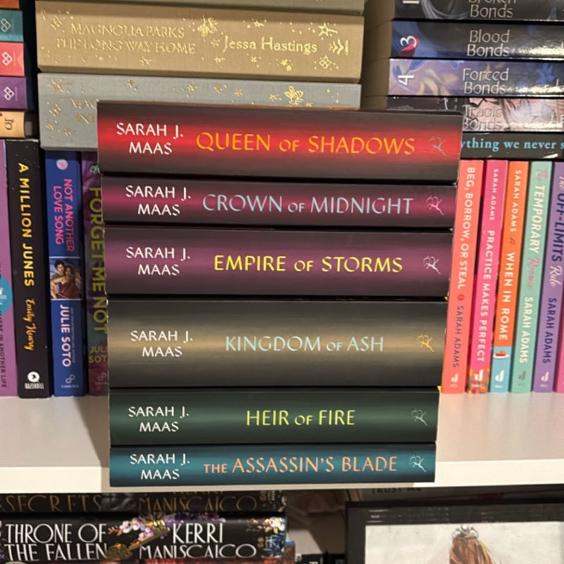 Queen of Shadow, Crown of Midnight, Empire of Storm, Heir of Fire, Kingdom of Ash, The Assassin’s Blade