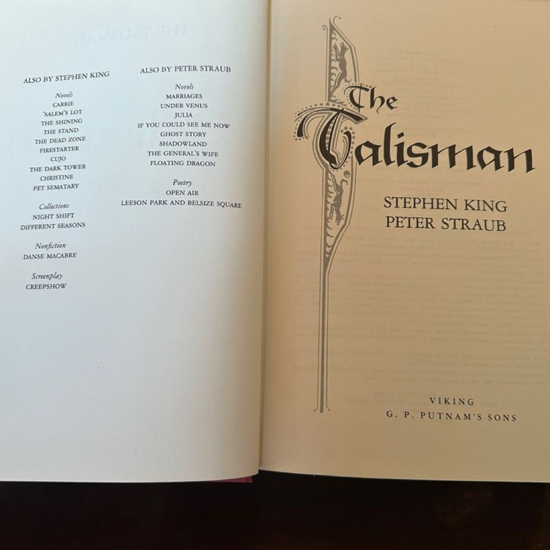 The Talisman By Stephen King And Peter Straub 1984 True First Edition 