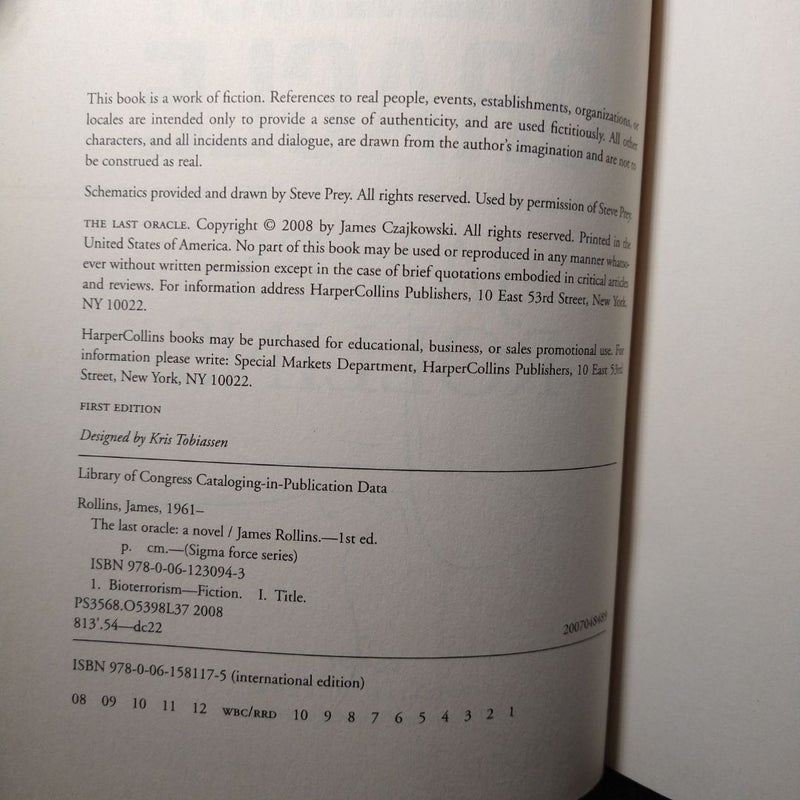 The Last Oracle, Signed 1st Ed.