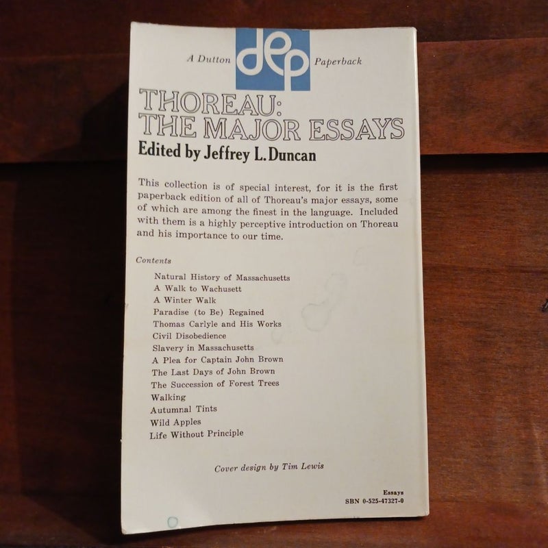 Thoreau: The Major Essays