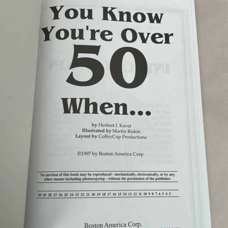 You Know You're Over 50 When ...