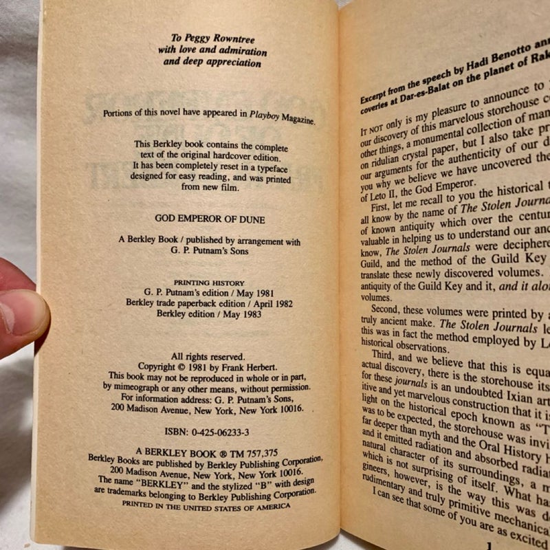 God Emperor of Dune (1st ed.)