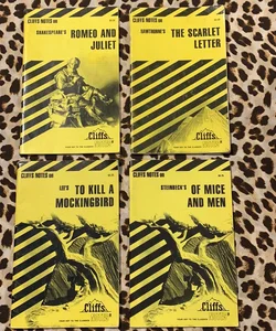 Cliffs Notes , Romeo and Juliet, The Scarlet Letter, To Kill a Mockingbird, Of Mice and Men 