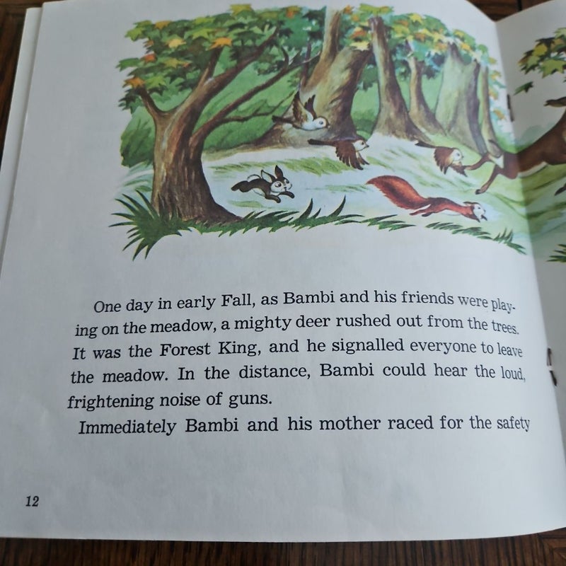 Walt Disney Bambi book with record tested