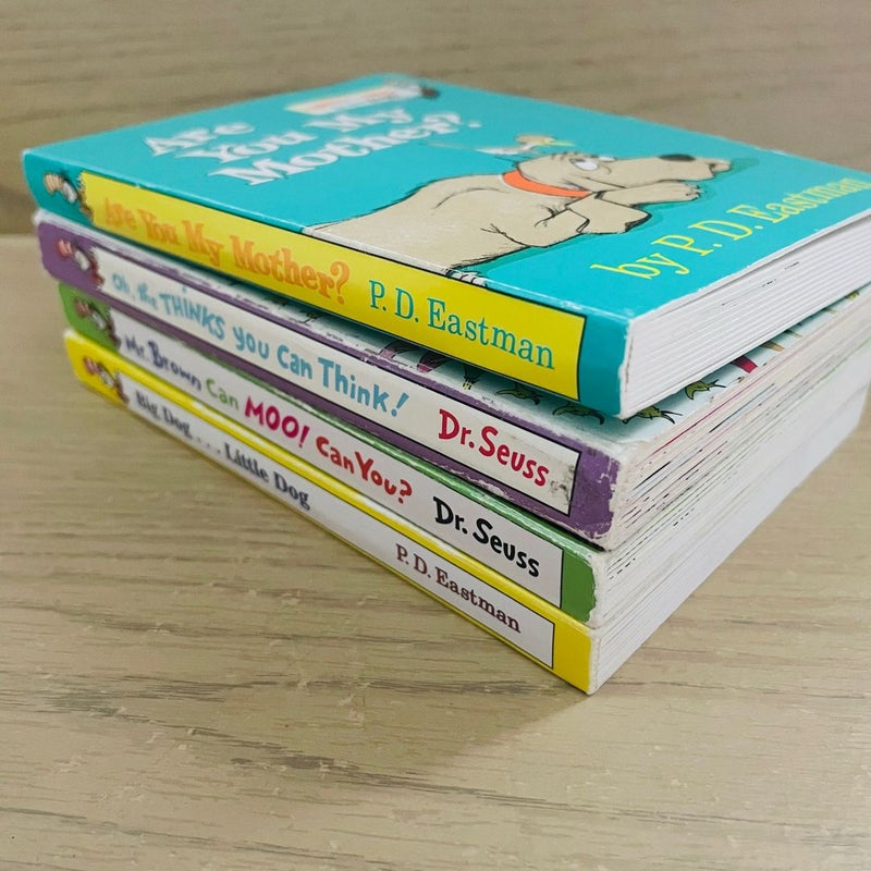 Bright & Early Board Book Bundle-Lot of 4; Are You My Mother, Big Dog Little Dog, Oh the Thinks You Can Think, Mr. Brown Can Moo Can You 