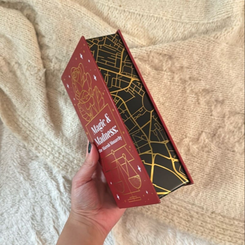 A Darker Shade of Magic Red London book tin (OwlCrate exclusive)