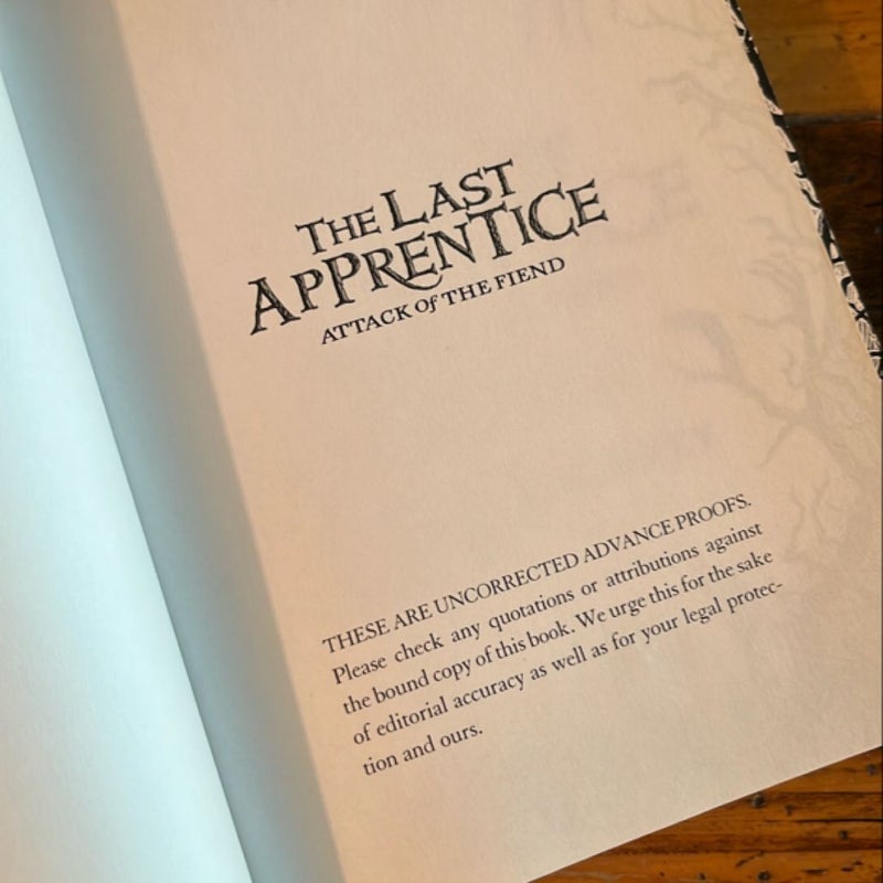 THE LAST APPRENTICE Attack of the Fiend JOSEPH DELANY UNCORRECTED PROOF Rare