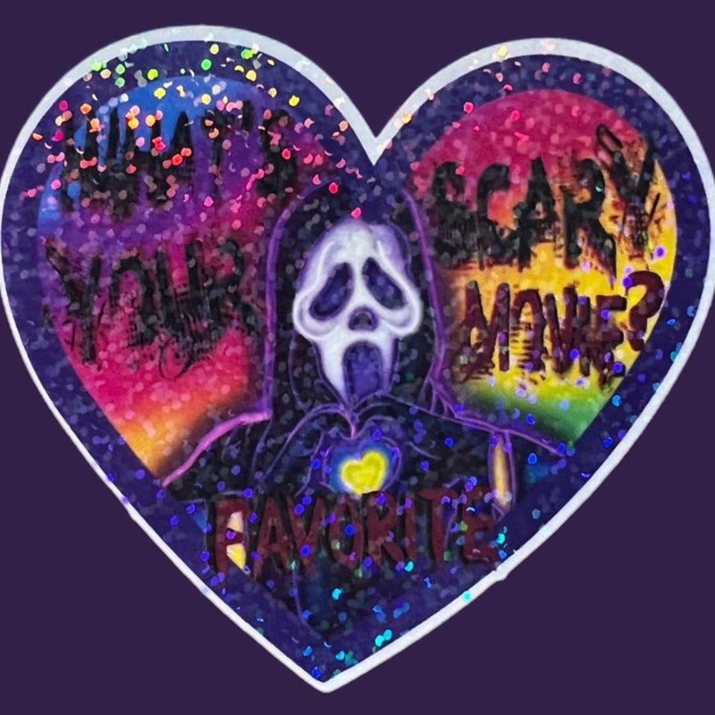 Horror Face Inspired Holographic Sticker