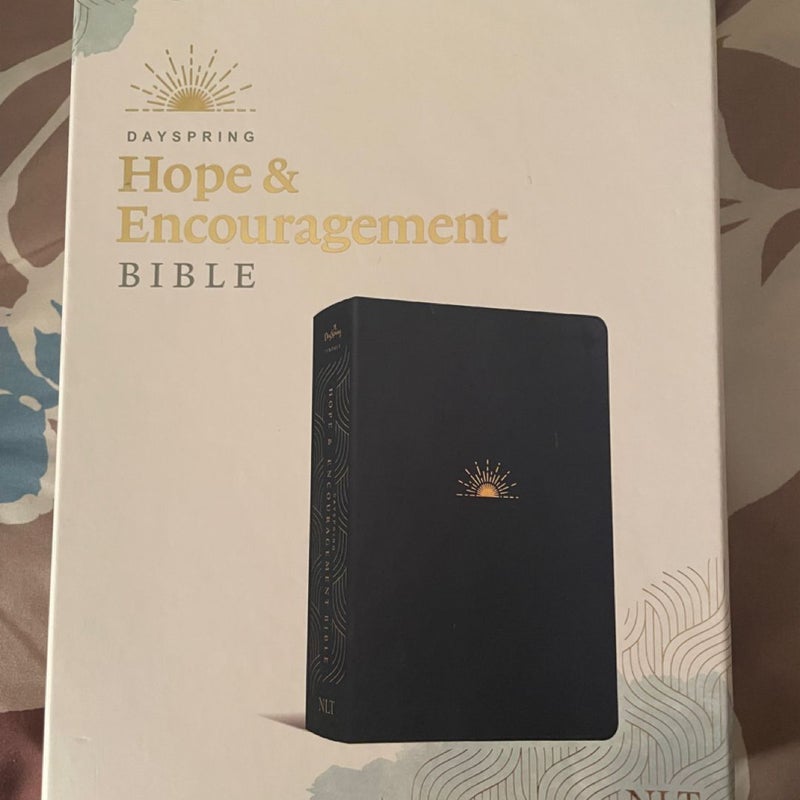 NLT DaySpring Hope and Encouragement Bible (LeatherLike, Navy Blue)