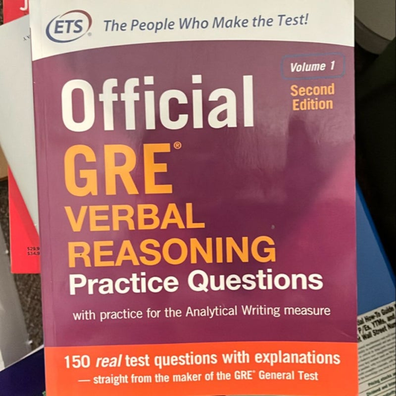 Official GRE Verbal Reasoning Practice Questions, Second Edition, Volume 1