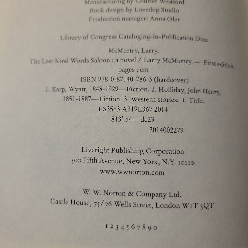 The Last Kind Words Saloon (First Edition)