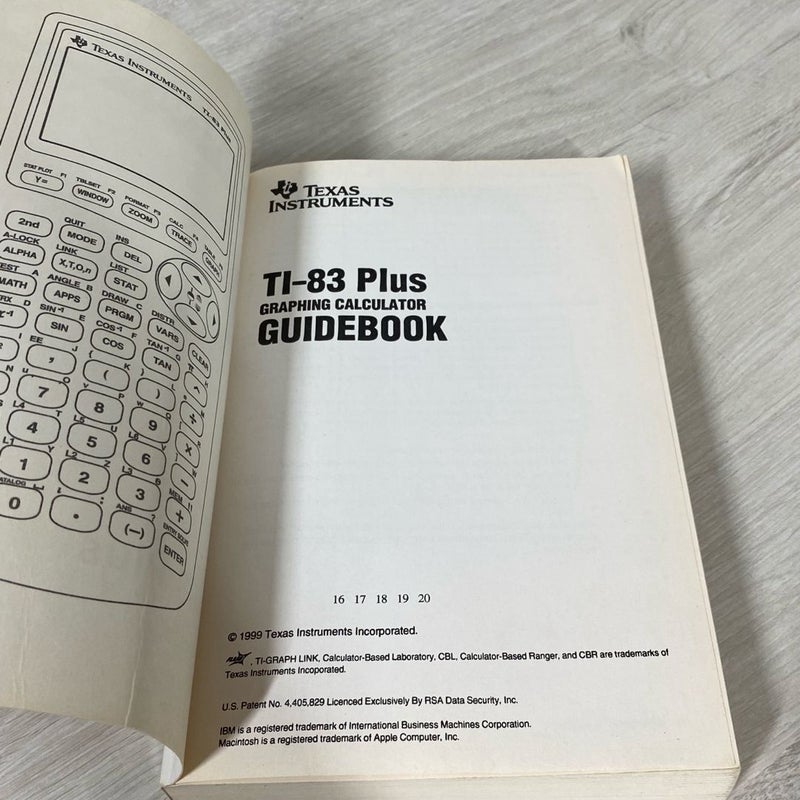 Texas Instruments TI-83 Plus Graphing Calculator Guide Book