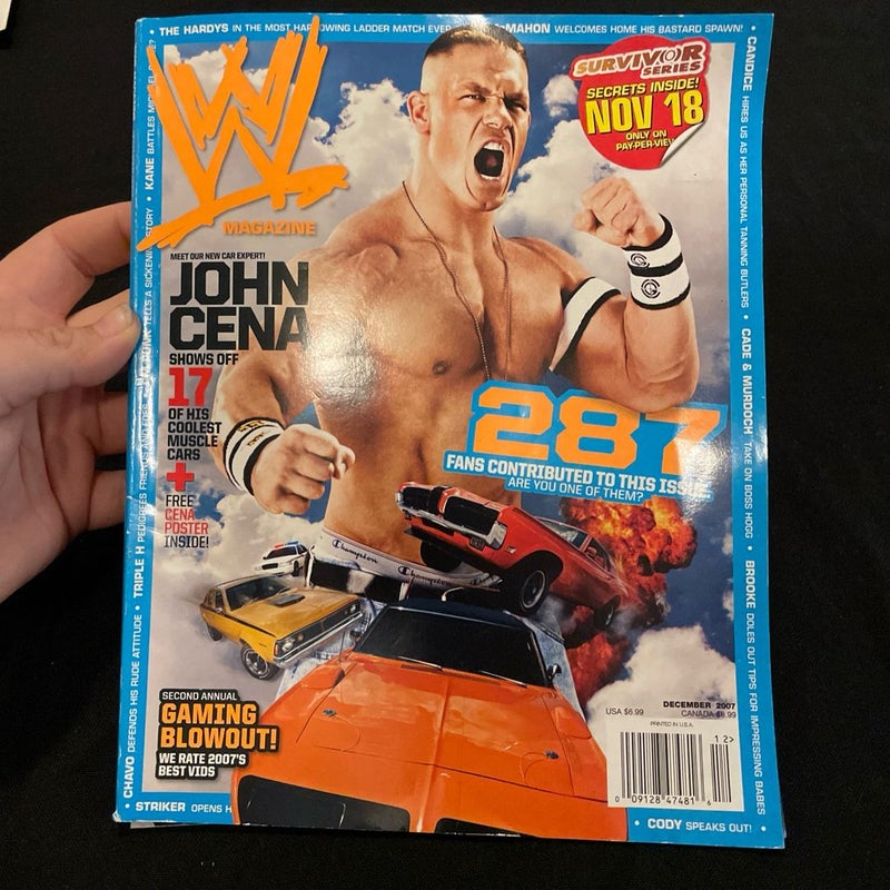 World Wrestling Entertainment WWE Magazine December 2007 John Cena With Poster