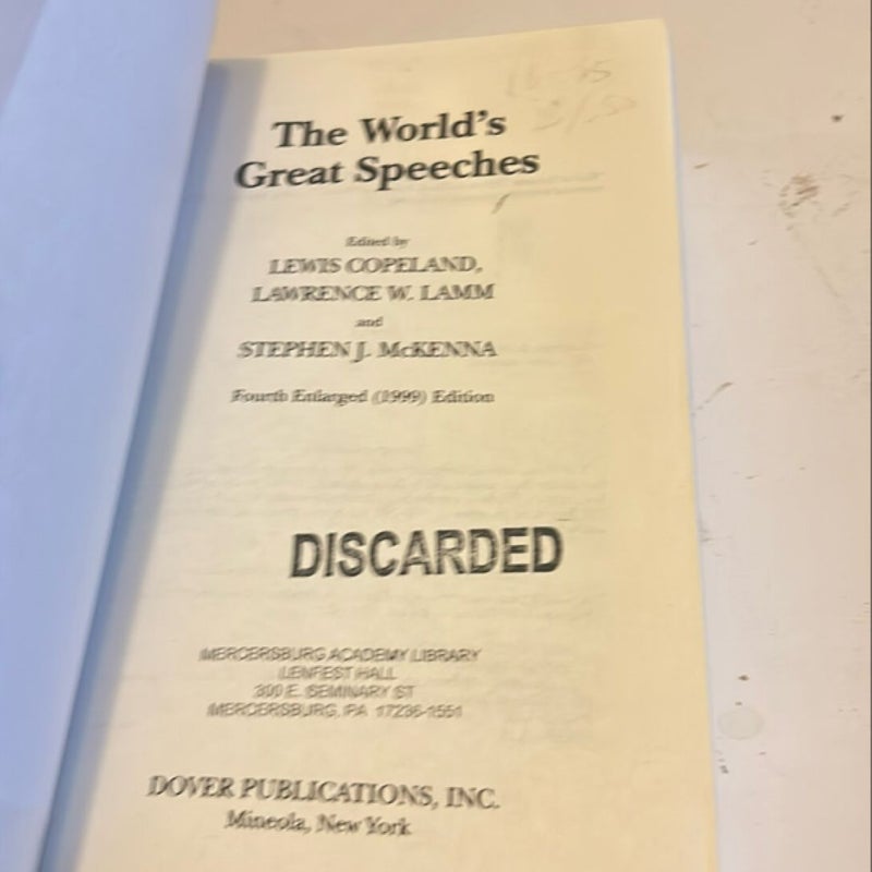 World's Great Speeches 1999