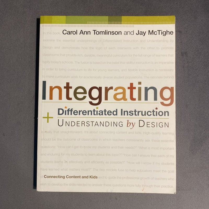 Integrating Differentiated Instruction and Understanding by Design