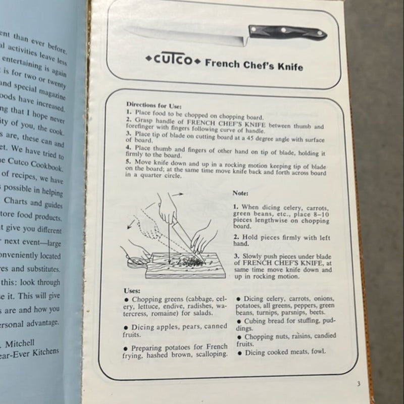 Cutco Cookbook Worlds finest cutlery Copyright 1972