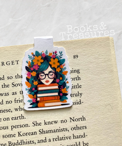 Bookish Girl with Flowers in her Hair Magnetic Bookmark