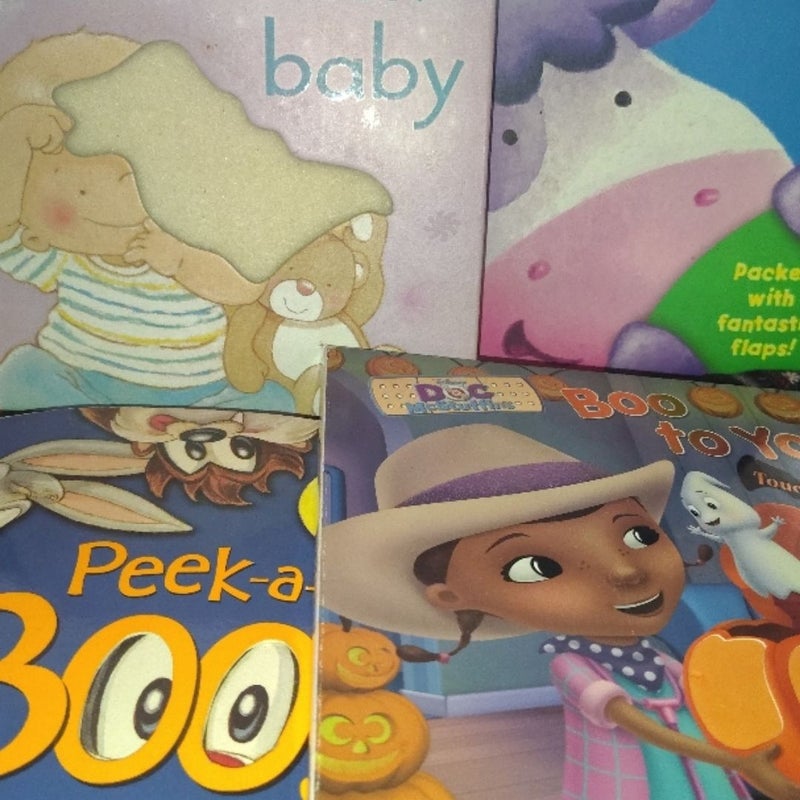 Engaging 4-book lot of interactive board books!