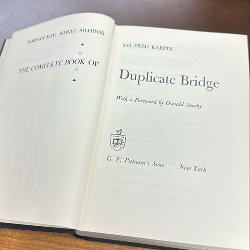 The complete book of duplicate Bridge