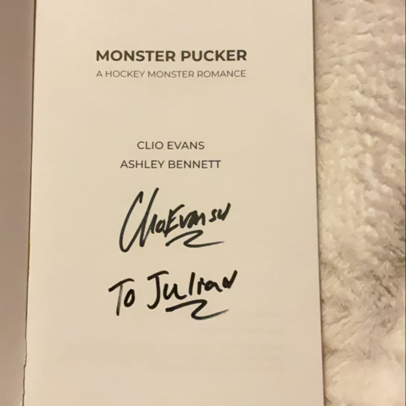 Monster Pucker: a MMF Monster Hockey Romance (signed and personalized)