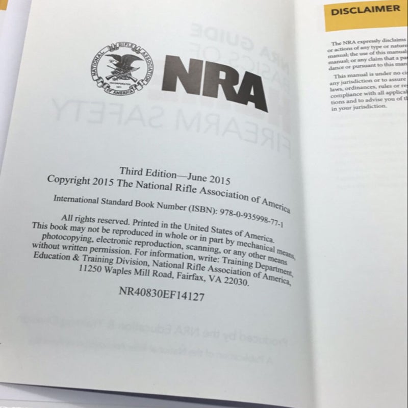 Basics of home firearm safety, NRA guide