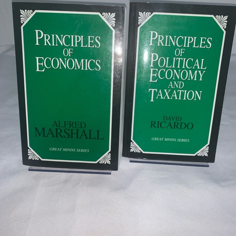 Lot Of 2 Principles of Economics by Marshall Alfred And David Ricardo Great Mind