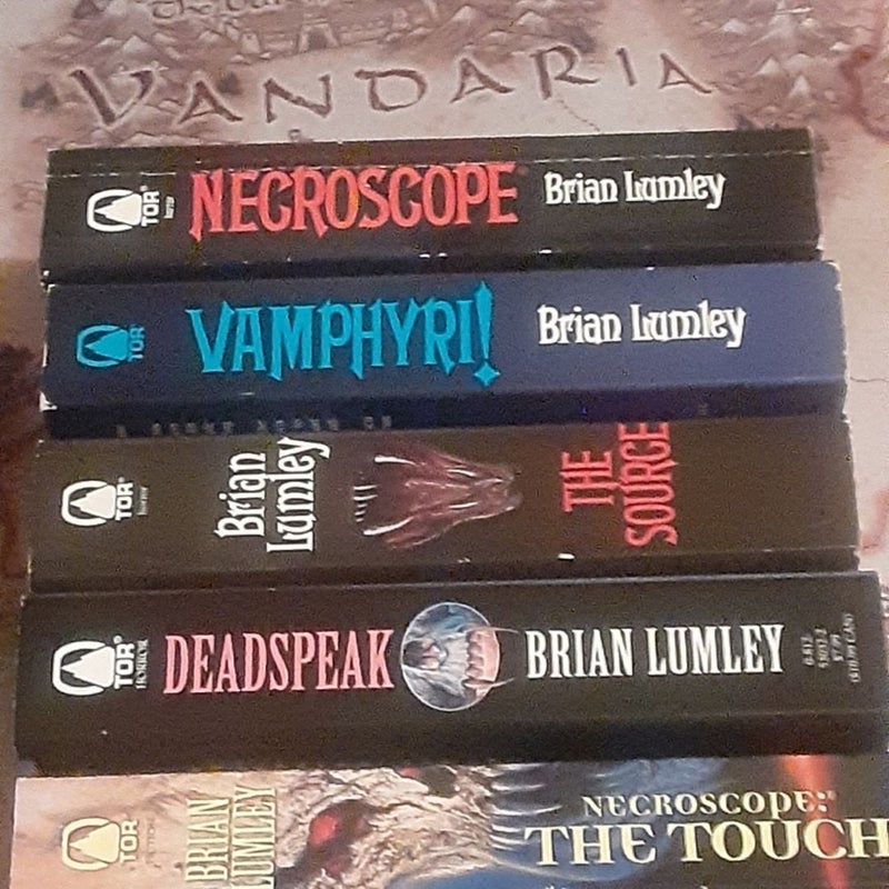 6 Brian Lumley Necroscope book lot : Necroscope, Vamphyri!, The Source, Deadspeak, The Touch, Invaders