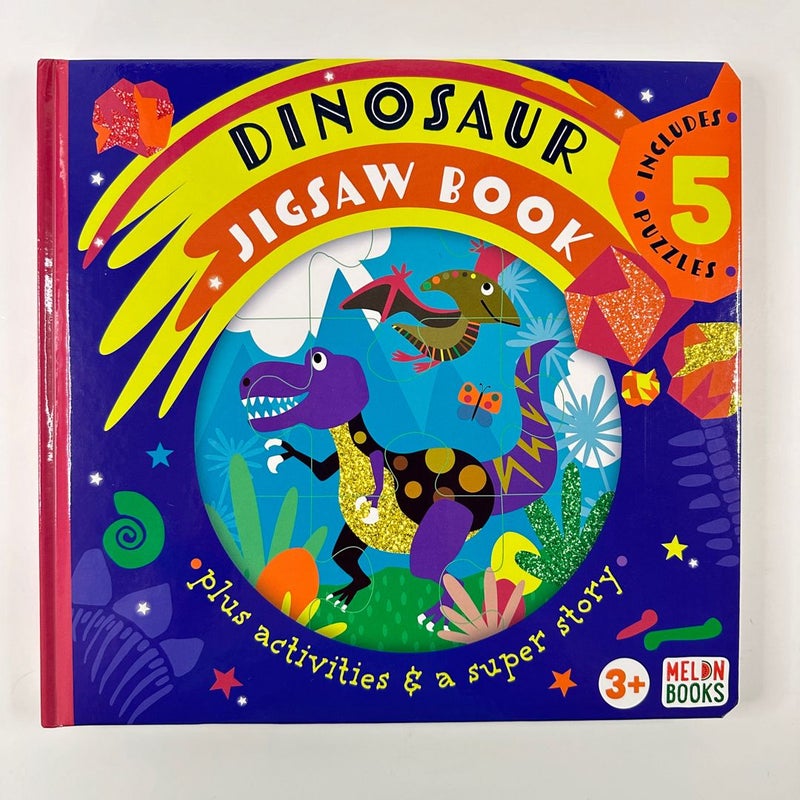 Dinosaur Jigsaw Puzzle Book, 5 Puzzles and Story, NEW (Board Book)