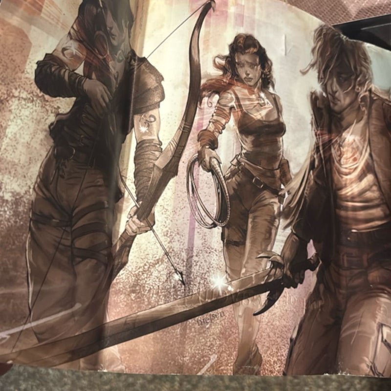 City of Heavenly Fire with poster and alternative dust jacket 