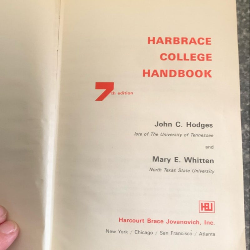 Harbrace College Handbook