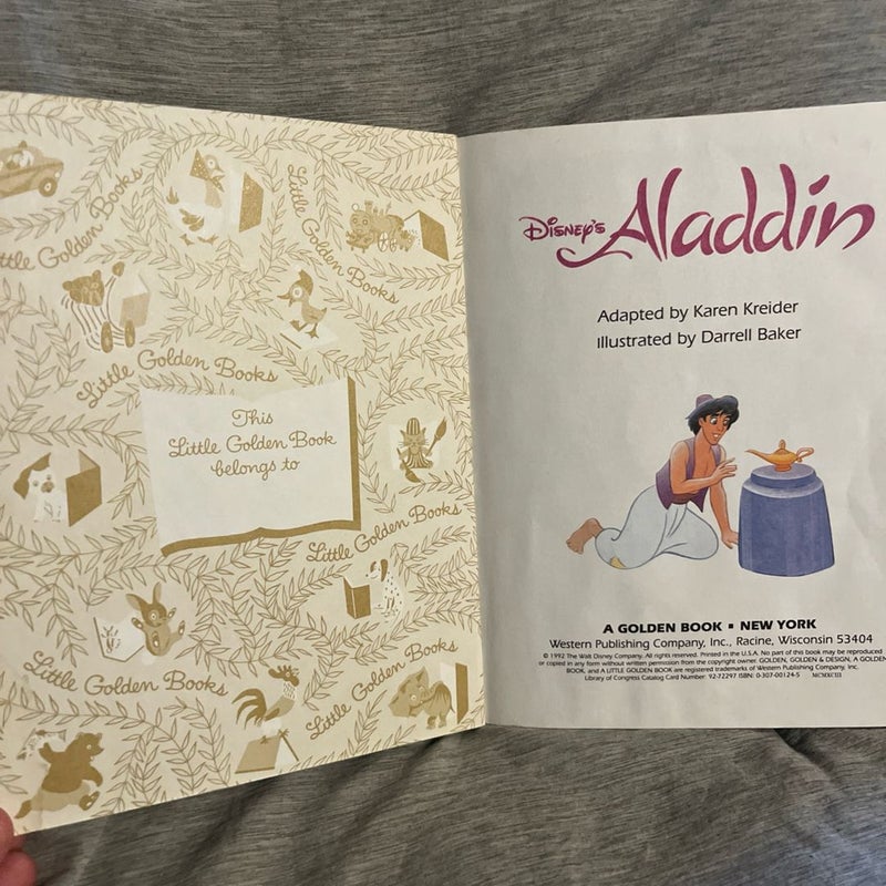 A Little Golden Book Disney's ALADDIN 1992 Vintage Book