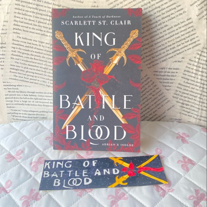 King of Battle and Blood + handmade bookmark