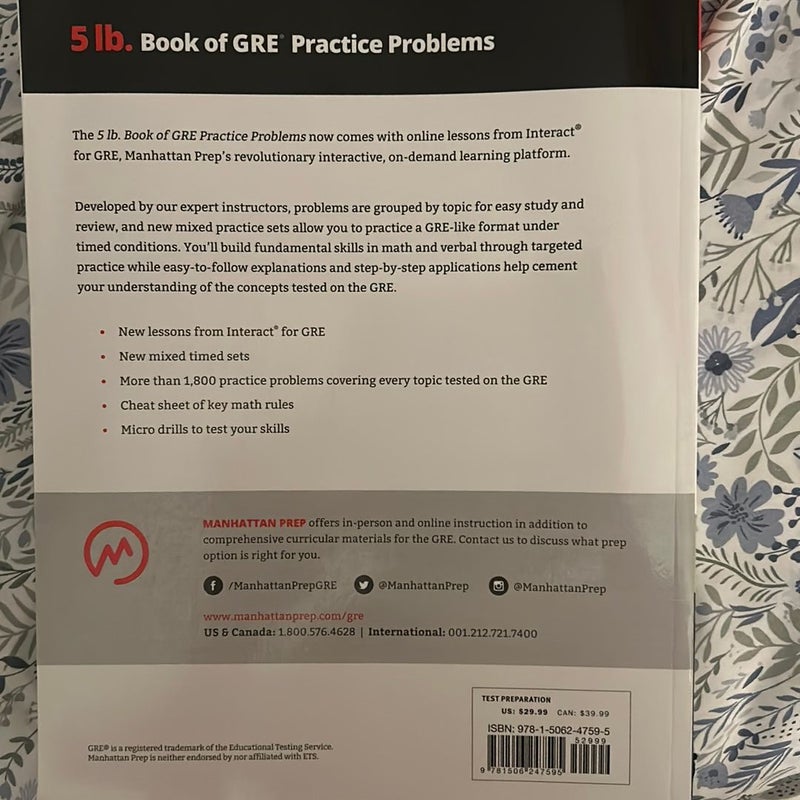 5 Lb. Book of GRE Practice Problems
