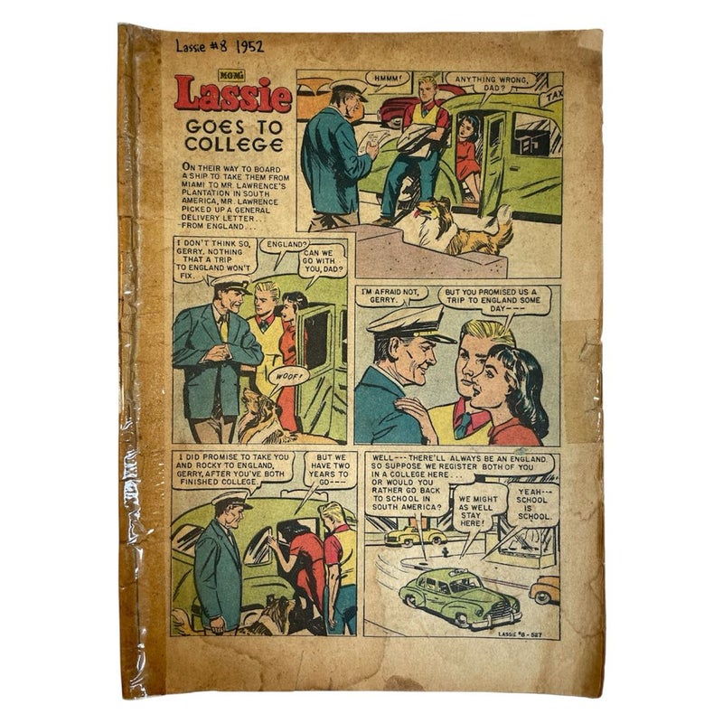 Vintage 1960s Comic Lot of 6: Lassie & Rin Tin Tin Coverless/Remaindered Set