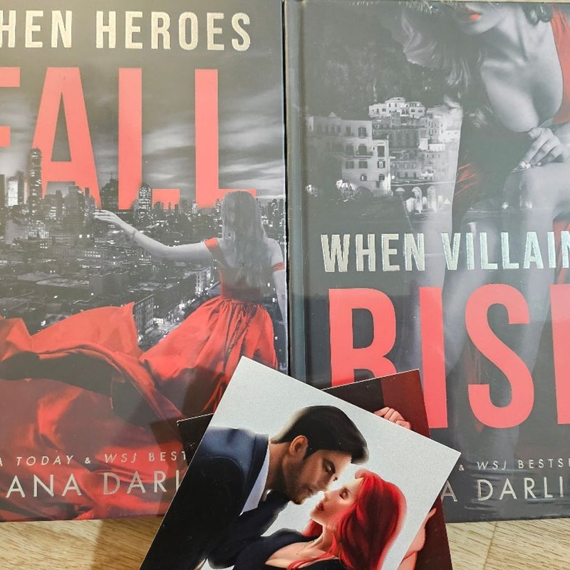 SIGNED When Heroes Fall & When Villains Rise by Giana Darling