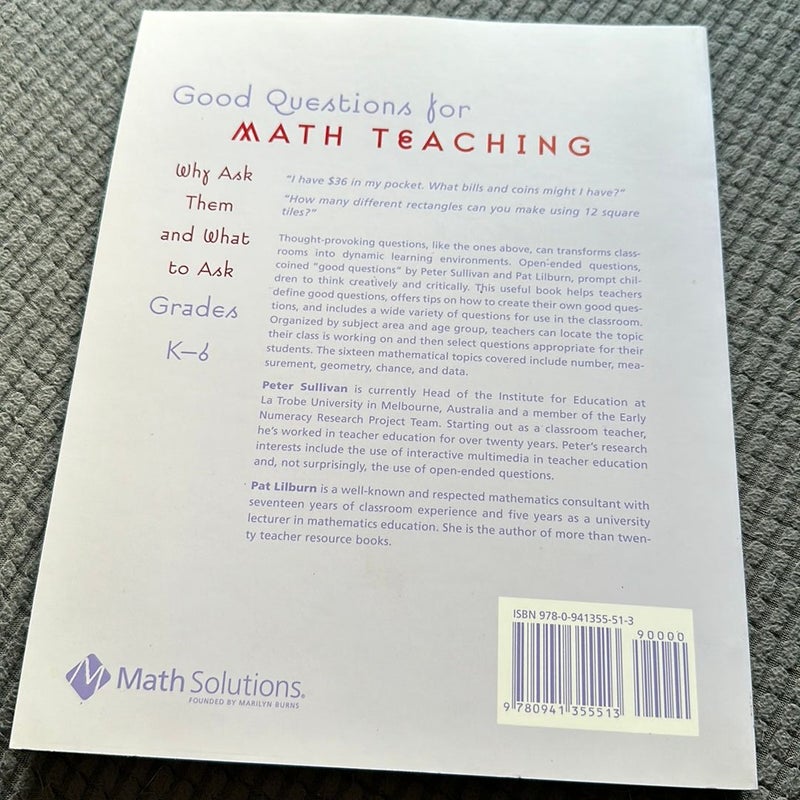 Good Questions for Math Teaching, Grades K-6