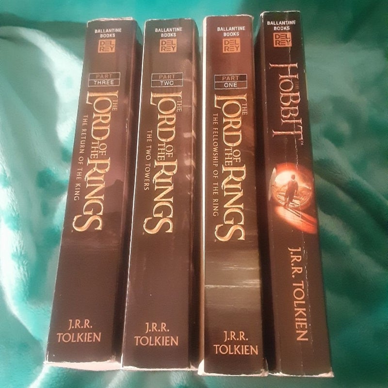 The Lord of the Rings trilogy plus The Hobbit book set The Return of the King