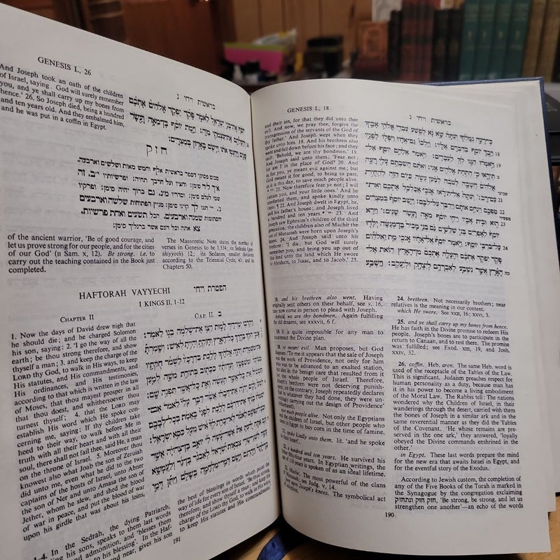 The Pentateuch and Haftorahs," edited by Dr. J.H. Hertz. 