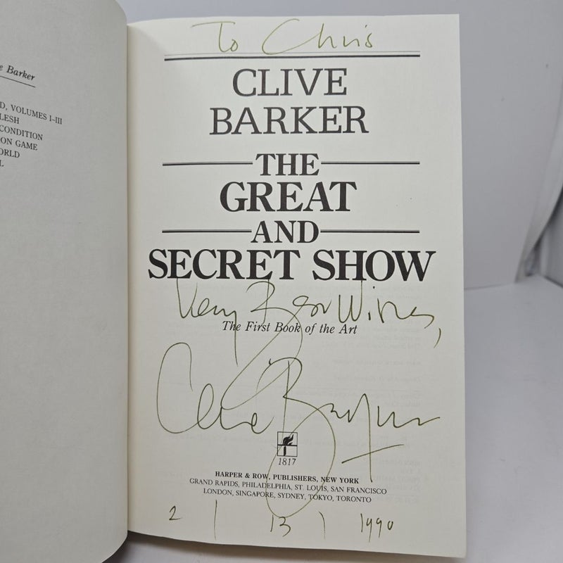 The Great and Secret Show INSCRIBED BY AUTHOR, 1ST NORTH AMERICAN EDITION