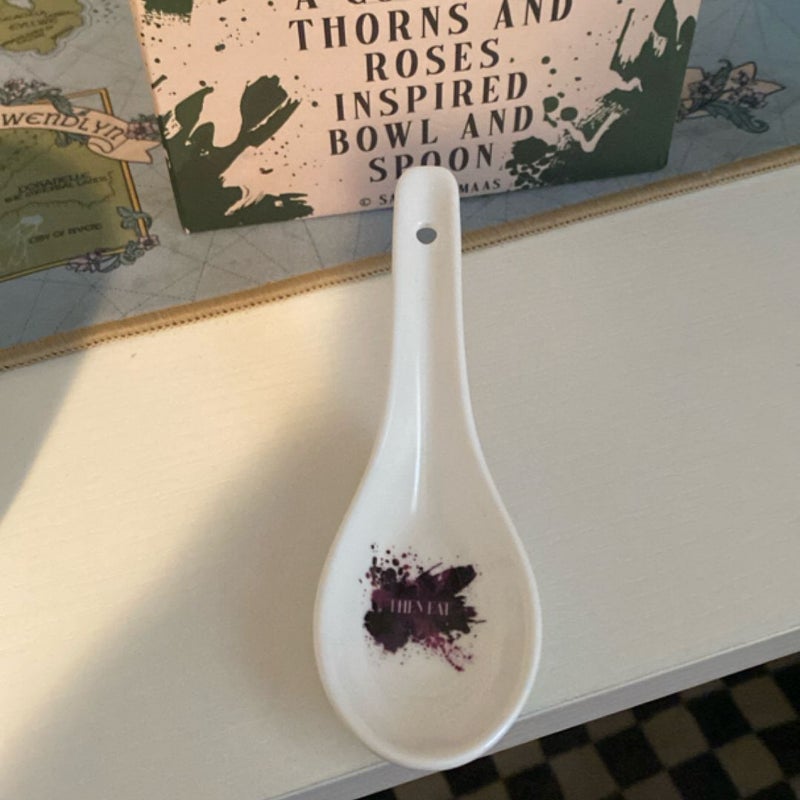 Bookish box a quart of thorns and roses, inspired bowl and spoon