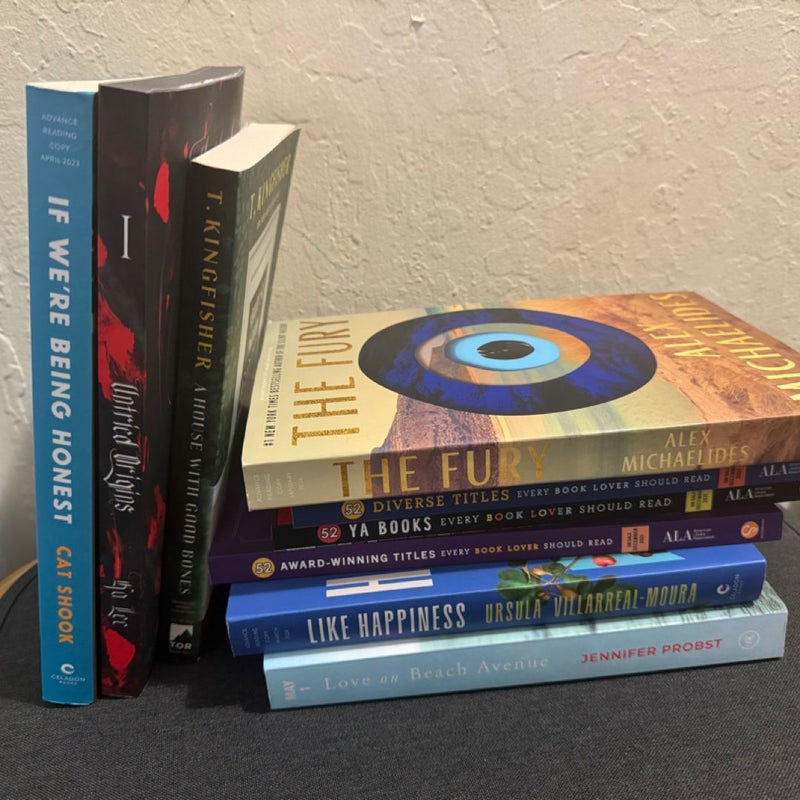 ARCs The Fury, Like Happiness, A House With Good bones, If We Are Being Honest, etc